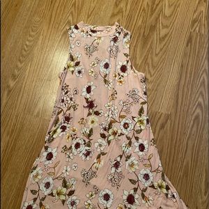 Blush Pink Floral Tank Dress